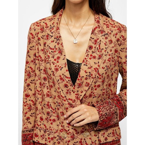 NWT Free People Bellflower Blazer / Tobacco Combo - Picture 4 of 7